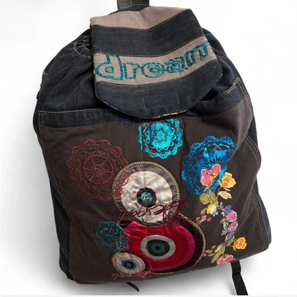 Embroidered Multicolor Backpack - Picture 2 of 4